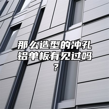 那么造型的冲孔铝单板有见过吗？
